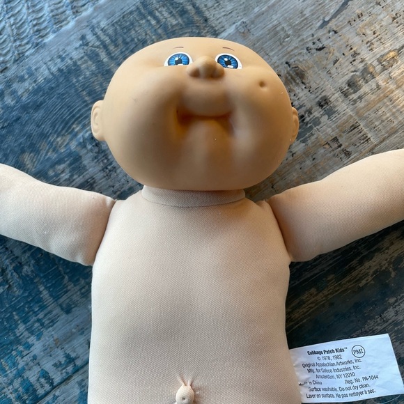 Vintage Cabbage Patch Kid Bald Blue Eyes One Dimple 1978 1982 - Picture 11 of 12